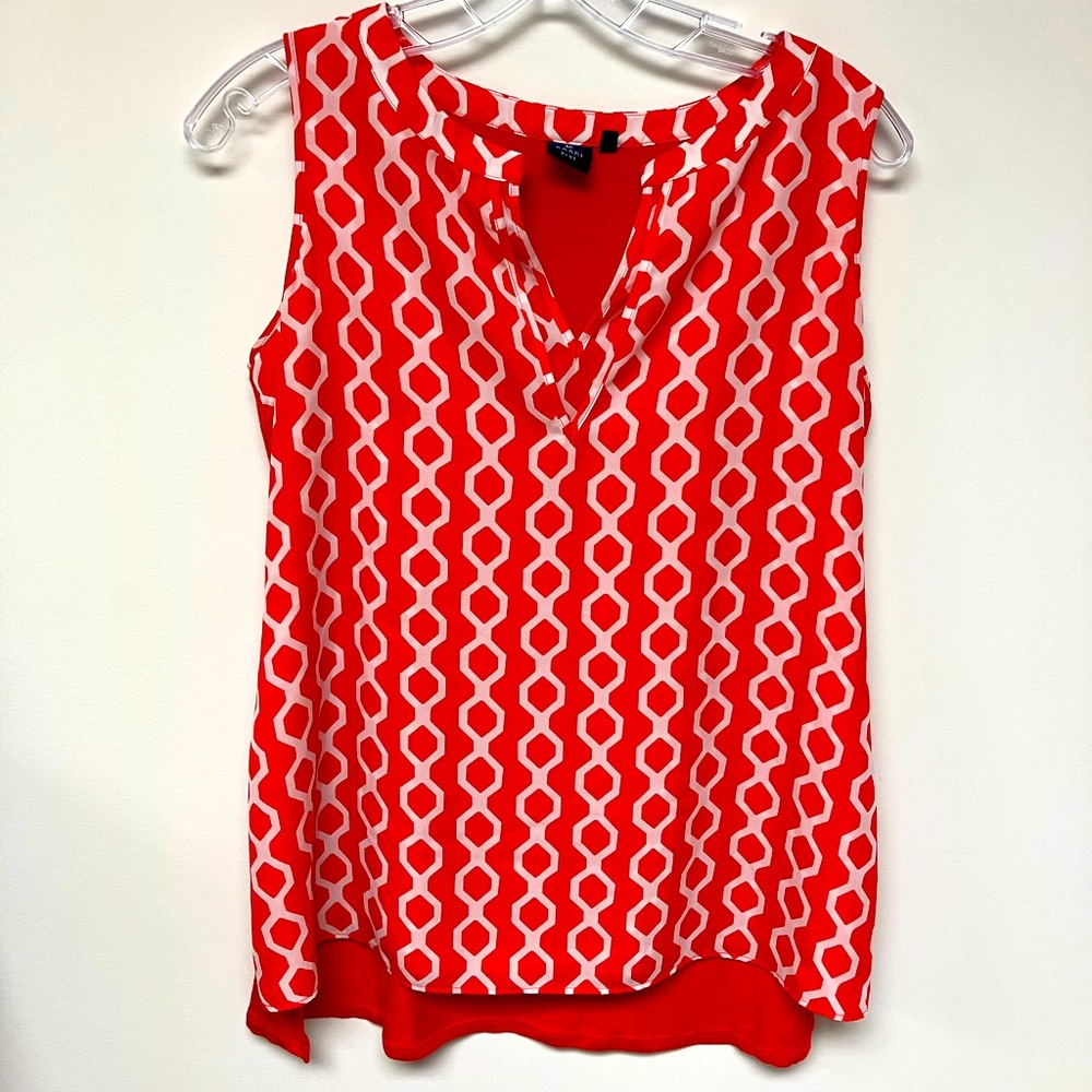 Kaari Blue, sleeveless top, red/white, S.